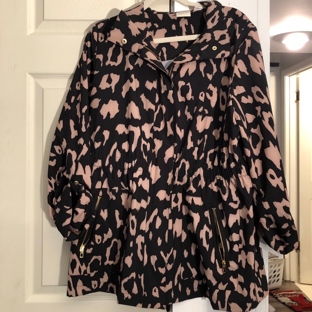 Cheeta print rain coat